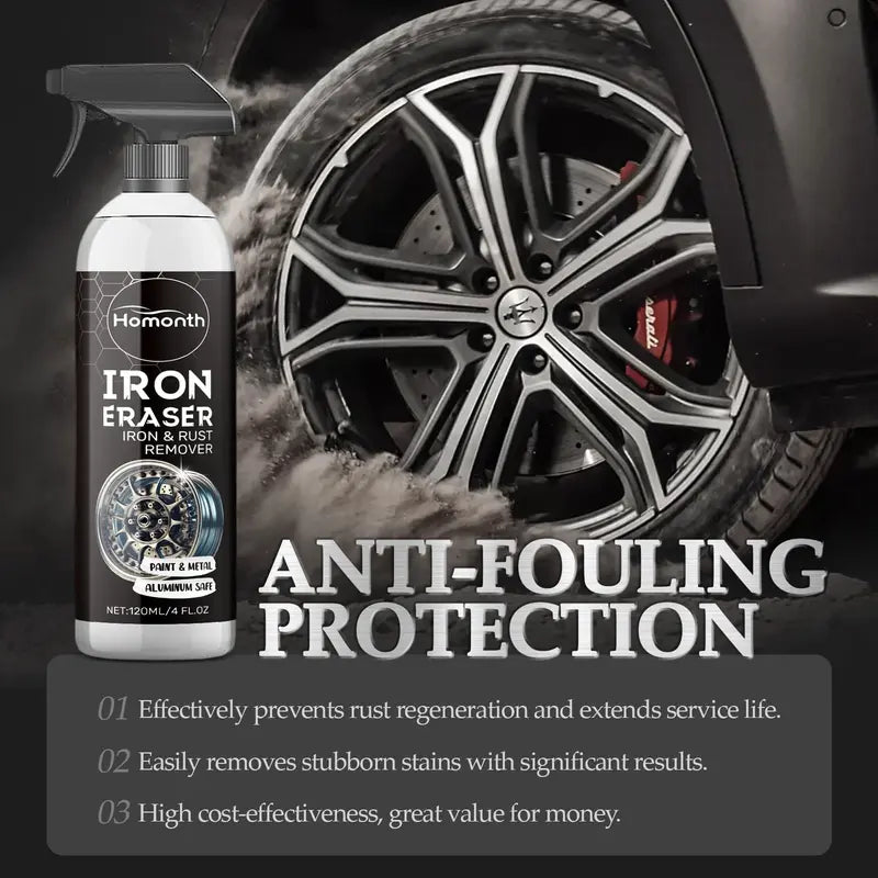 Iron & Rust Remover Wheel Cleaner Spray for Rims & Brake Dust - 4 fl oz (120ml)