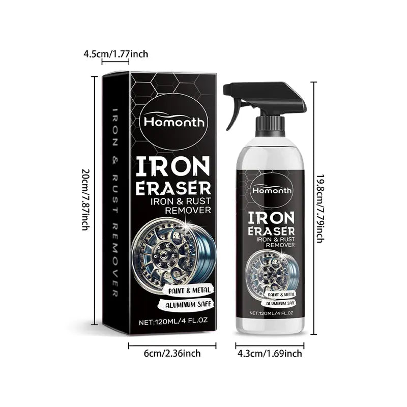 Iron & Rust Remover Wheel Cleaner Spray for Rims & Brake Dust - 4 fl oz (120ml)